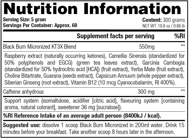 Stacker2 Black Burn Micronised - 300 g Orange