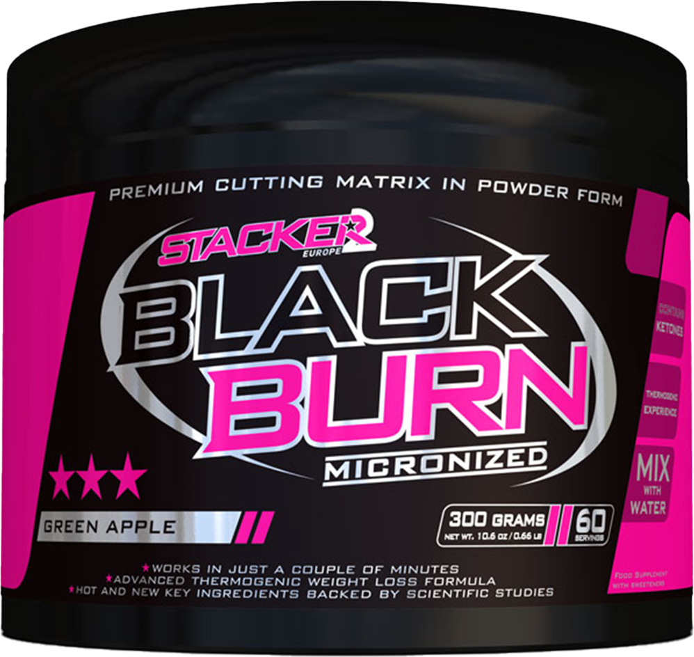 Stacker2 Black Burn Micronised - 300 g Green Apple
