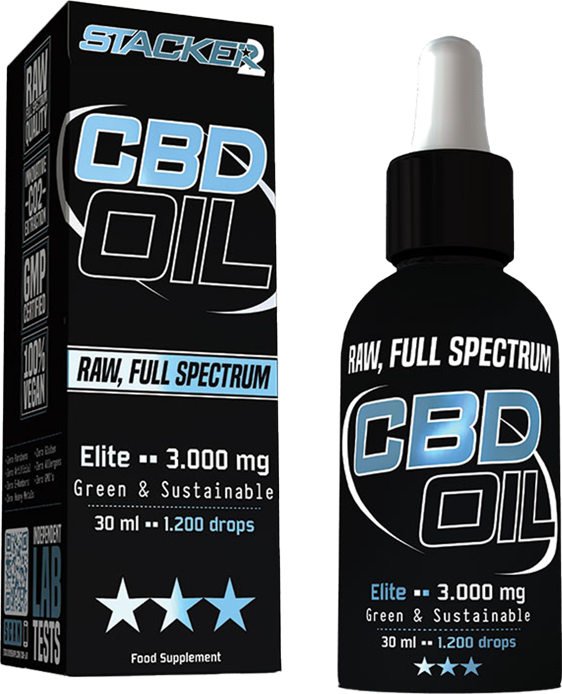 Stacker2 CBD Oil Elite - 3000 mg RAW - 30 ml