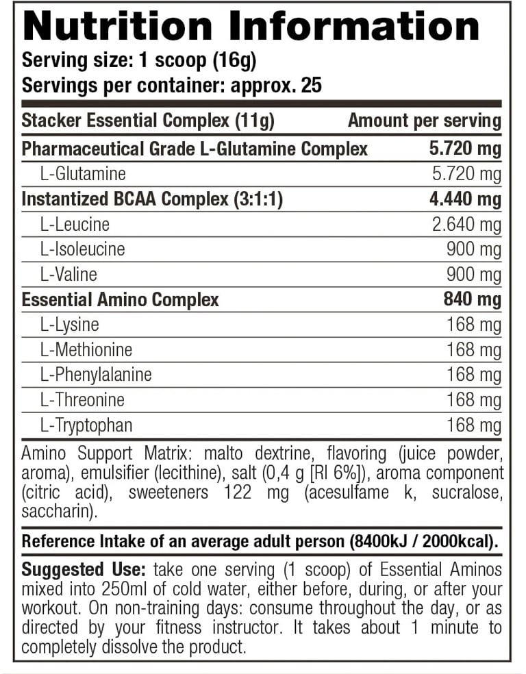 Stacker2 Essential Aminos - 400 g Tropical Fruit