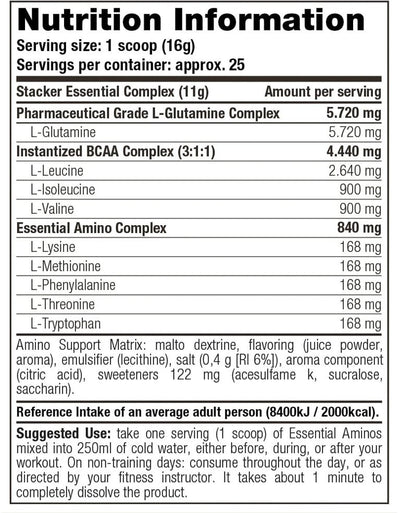 Stacker2 Essential Aminos - 400 g Tropical Fruit