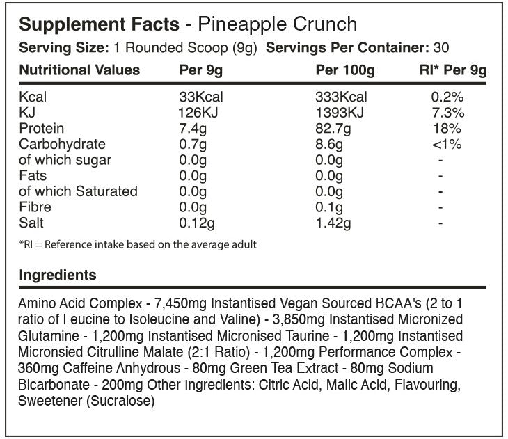 Warrior Amino Blast BCAA - 270 g Pineapple Crush