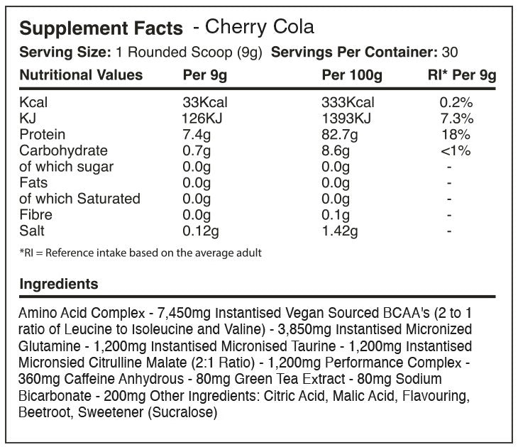 Warrior Amino Blast BCAA - 270 g Cherry Cola