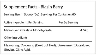 Warrior Creatine Monohydrate - 300 g Blazing Berry