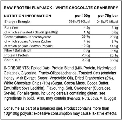 Warrior Raw Protein Flapjack - 12 x 75 g