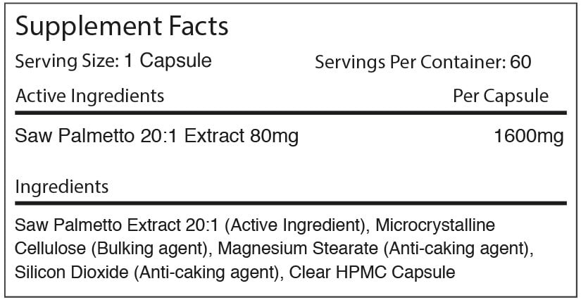 Warrior Saw Palmetto - 60 caps